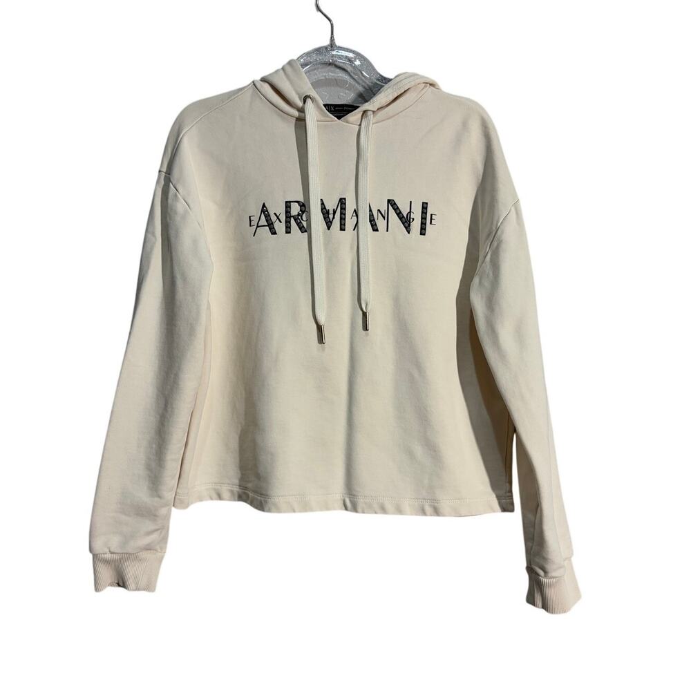 Armani Exchange Hoodie Pullover Cropped Sweater Sz XS